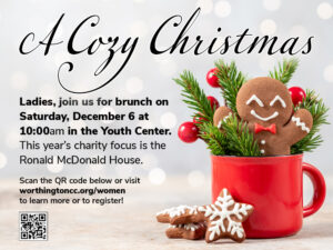 womens christmas event postcard